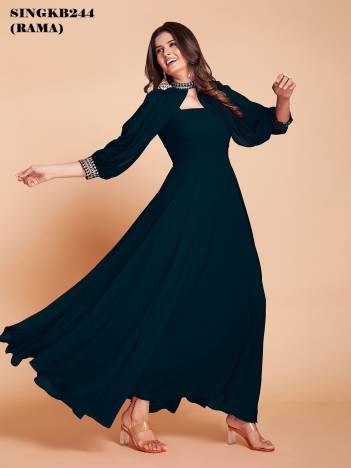 D.NO. SINGKB244 (RAMA) BY ARYA DESIGNER GEORGETTE GOWN WHOLESALER IN INDIA